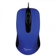 Мышь оптическая проводная Gembird MOP-400-B, USB, бесшумная, синяя (512703)
